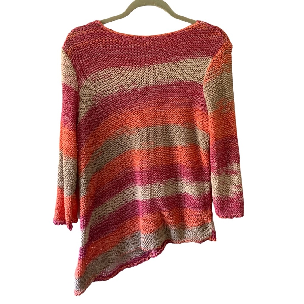 Chico's Asymmetrical Abstract Knit Lightweight Sweater